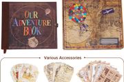 Our Adventure Book 146 Pages,With Vintage Locks Photo Album Scrapbook,3d Embossed Cover Design,Travel Scrapbook With Gift Box For Anniversary Wedding Holiday Valentines Day Birthday
