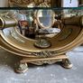 Throne shaped glass topped gilt gold dining  table Image 2