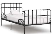 Bed Frame with Slatted Base Black Metal 100x200 cm