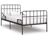 main image for ad Bed Frame with Slatted Base Black Metal 100x200 cm