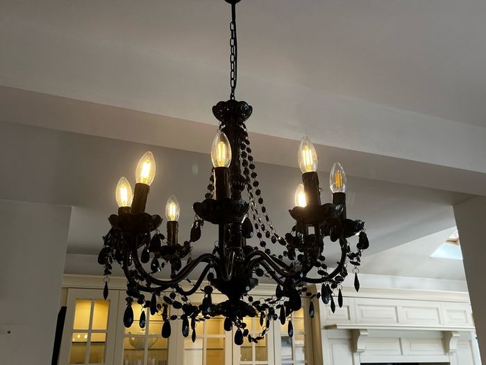 Two stunning black chandeliers