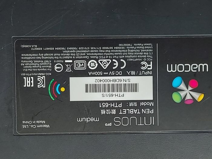 Wacom Intuos Pro Pen Tablet, Model PTH-651, in reasonable condition, not tested, do not know how to use, for parts or repair