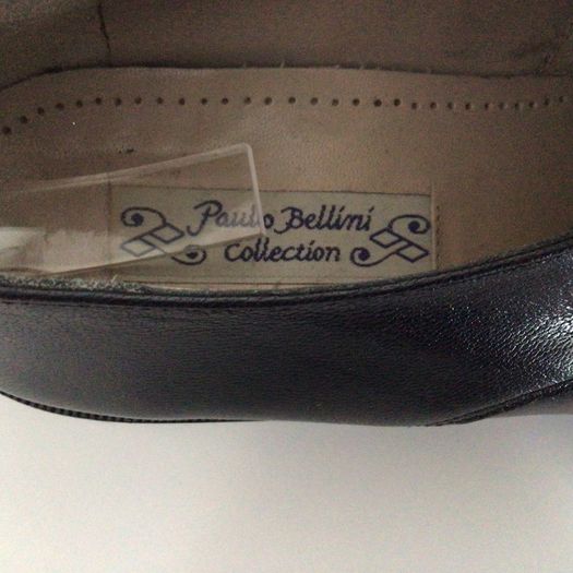 Mens Paulo Bellini Black all leather Formal lace up shoes size 8.5