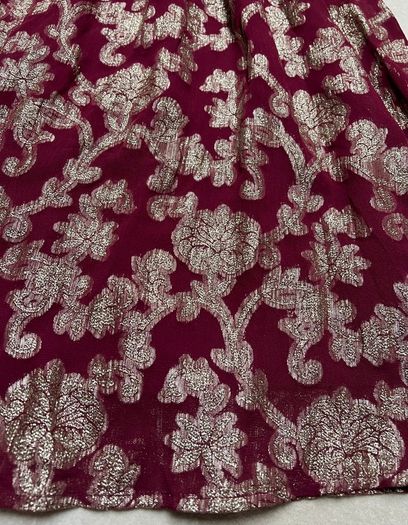 Christmas burgundy viscose Skirt