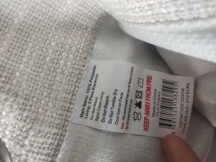 Blackout Eyelet curtains never used 132"x90"
