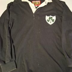 Vintage Ireland Cotton Traders Long Sleeved Rugby Union Jersey (Adult Medium) FREE POST