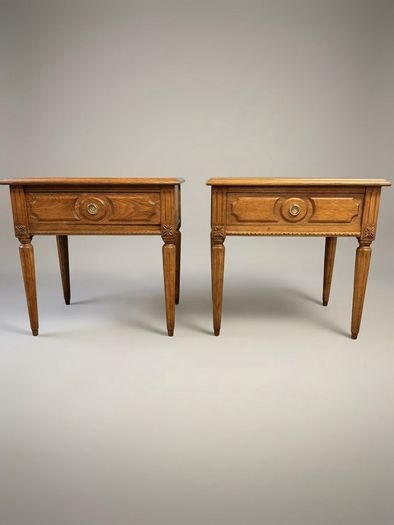 Exceptional Pair of Vintage Oak Bedside Lockers