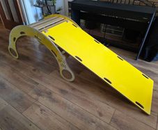 Bujo Lujo Wooden Montessori 4 in 1 Set Rocker, Slide, Climber & Table (Yellow)