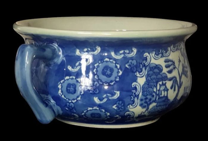 Antique Blue Willow Chamber Pot Pristine