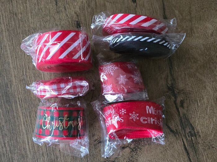 Bundle of Christmas ribbon