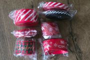 Bundle of Christmas ribbon