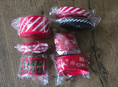 Bundle of Christmas ribbon