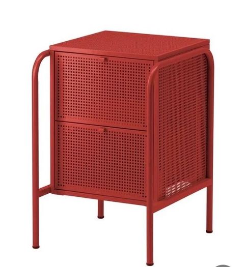 Nikkeby Ikea Red Metal Bedside Locker