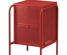 Nikkeby Ikea Red Metal Bedside Locker