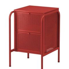Nikkeby Ikea Red Metal Bedside Locker