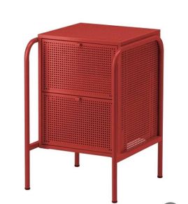 Nikkeby Ikea Red Metal Bedside Locker