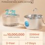 Cat Water Fountain for Drinking: Stainless Steel Cat Fountain - 2.2L Water Fountain Cat Bowl - Pet Water Fountain - Cat Drinking Fountain - Visible Water Level Cat Water Dispensers Image 7