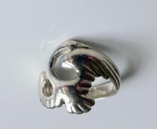 Vintage Children of Lir swan sterling silver ring size L