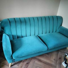 Pair of teal sofas for sale