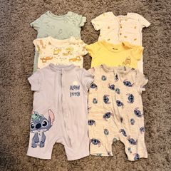 Bundle of 6 Rompers for baby boy, size 3-6 months