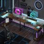 147CM L-Shaped Desk with Power Outlets & LED Lights Image 9