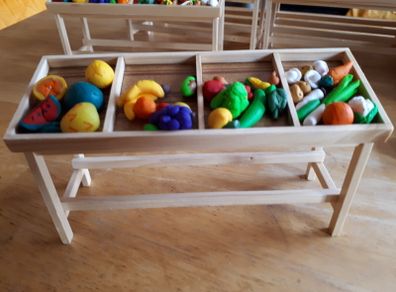Handmade miniature fruit and vegetable stall - for collector or dolls houses