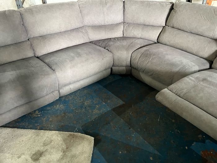 Light grey corner recliner sofa couch