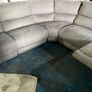 Light grey corner recliner sofa couch Image 4