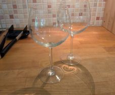 Large pair gin tonic fish bowl crystal glasses