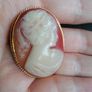 Vintage Sphinx Cameo Gold Tone Brooch Image 5