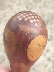 Henry Howell 1900 silver collar inlaid oak cane