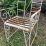 Vintage Wrought Iron Garden Set with Bench and 2 Armchairs (Restoration Project) Image 8