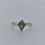 Unique Moss Agate Ring. Yellow Gold over 925 Sterling Silver Image 6