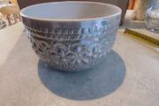 Vintage shiny style thai pattern embossed ceramic bowl