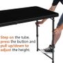 Basics 4-Foot Folding Table with Adjustable Height, Lightweight Portable Folding Tables for Indoor & Outdoor, Auto-Locking Legs, Carrying Handle, 121.4 x 60.7 x 86.1 cm, Black Image 9
