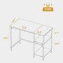 MULTIPLE SIZES AVAILABLE 100 cm Computer Home Office Desk, Small Desk Study Writing Table with Storage Shelves, Modern Simple PC Desk, Brown Image 4