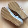 Ladies silver and multicolored toe post sandals size 5 Image 6