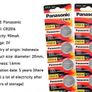 Panasonic CR2016 Battery 3V Lithium 5 Pack Image 2