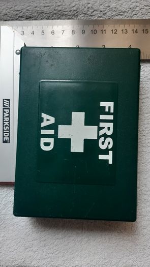 First Aid Box Kit Small Green Hard Case