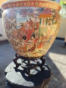 1970s Large Chinese Porcelain Fishbowl/ Planter