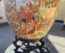 1970s Large Chinese Porcelain Fishbowl/ Planter
