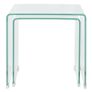 Two Piece Nesting Table Set Tempered Glass Clear Image 2