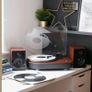 Record Player Teak Finish with Speakers Image 8