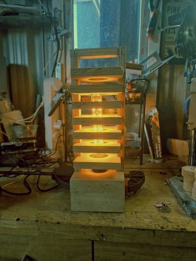 Hand crafted tiered lamp