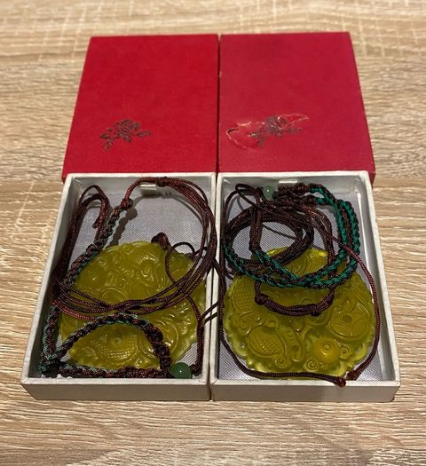 Carved Antique Dragon Pendants (2)