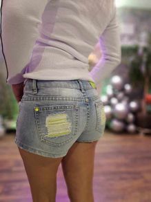 Women's blue neon yellow Shorts XS-34