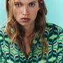 Fab Zara Bloggers Insta Famous Green Printed Co Ord Set Shirt and Wide Leg Trousers Image 6
