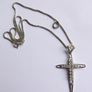 Vintage 925 Sterling Silver Necklace With Cross Pendant length 16" - 6,3g Image 10