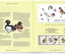 1992 Jersey (Channel Islands) Stamp Year Book (softback) issued by Jersey Post with 12 images of contents