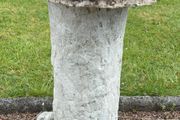 Vintage Reconstuted stone birdbath with otter decoration c1940